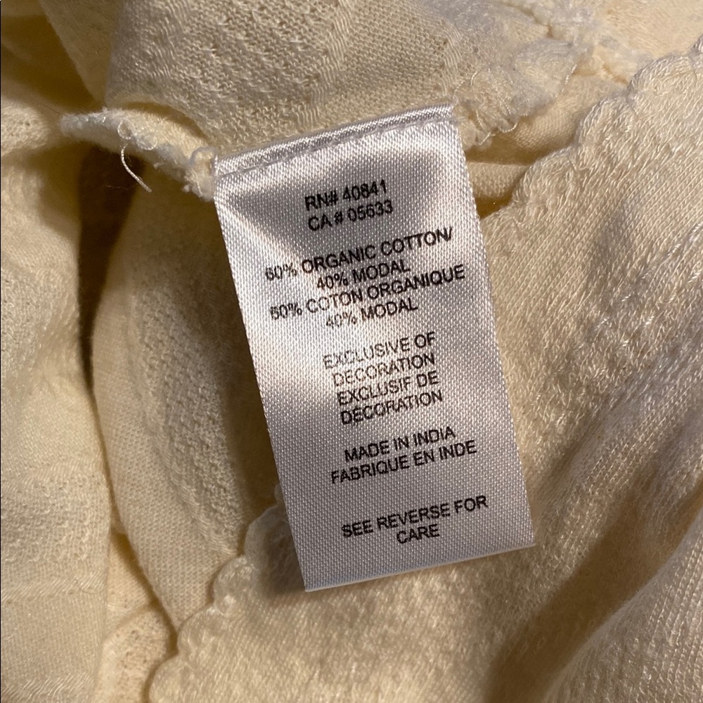 Aventura Long Sleeve Boho Blouse with Embroidery - Organic Cotton Blend Sz Large - Picture 5 of 5
